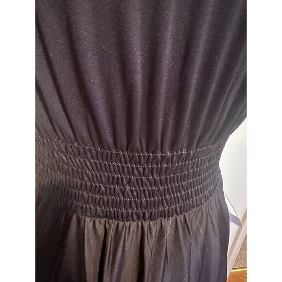 KOHKOH Cap Sleeve V-Neck Flowy Cocktail Party Gown Formal Attire Dress Navy Blue - Picture 4 of 9